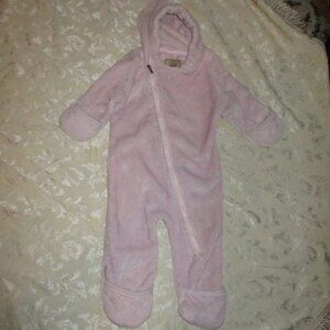 Pink UGG Fleece Hooded Baby Bunting 12-18 months